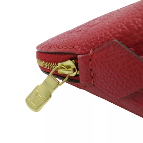 LOUIS VUITTON Pochette Cosmetic Pouch Red Leather - Picture 7 of 12